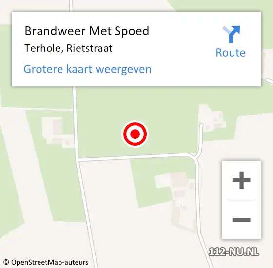 Locatie op kaart van de 112 melding: Brandweer Met Spoed Naar Terhole, Rietstraat op 8 augustus 2023 09:45