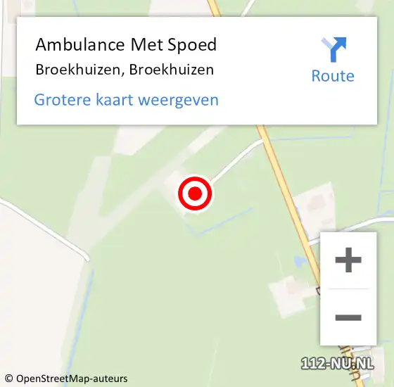 Locatie op kaart van de 112 melding: Ambulance Met Spoed Naar Broekhuizen, Broekhuizen op 8 augustus 2023 10:04