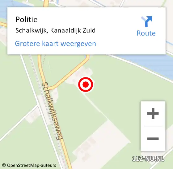 Locatie op kaart van de 112 melding: Politie Schalkwijk, Kanaaldijk Zuid op 8 augustus 2023 12:14
