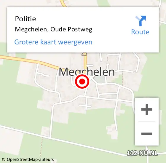 Locatie op kaart van de 112 melding: Politie Megchelen, Oude Postweg op 8 augustus 2023 14:18