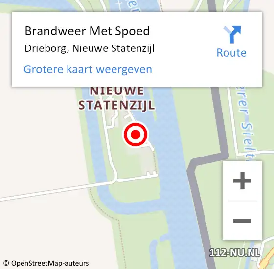 Locatie op kaart van de 112 melding: Brandweer Met Spoed Naar Drieborg, Nieuwe Statenzijl op 8 augustus 2023 17:38
