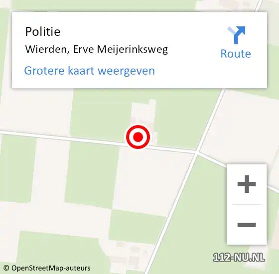 Locatie op kaart van de 112 melding: Politie Wierden, Erve Meijerinksweg op 8 augustus 2023 19:06