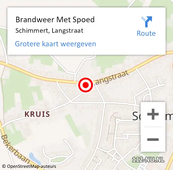 Locatie op kaart van de 112 melding: Brandweer Met Spoed Naar Schimmert, Langstraat op 9 augustus 2023 03:44
