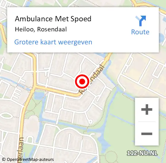Locatie op kaart van de 112 melding: Ambulance Met Spoed Naar Heiloo, Rosendaal op 9 augustus 2023 09:27