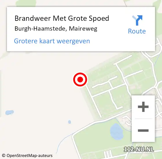 Locatie op kaart van de 112 melding: Brandweer Met Grote Spoed Naar Burgh-Haamstede, Maireweg op 9 augustus 2023 12:07