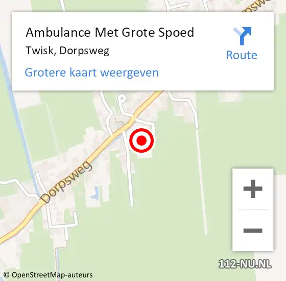 Locatie op kaart van de 112 melding: Ambulance Met Grote Spoed Naar Twisk, Dorpsweg op 9 augustus 2023 13:15