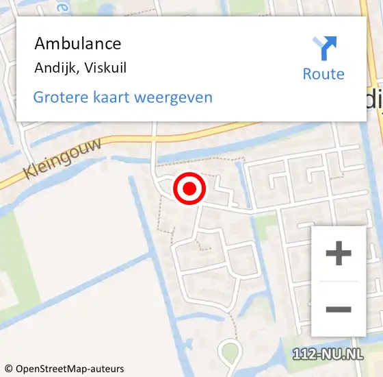 Locatie op kaart van de 112 melding: Ambulance Andijk, Viskuil op 9 augustus 2023 13:44