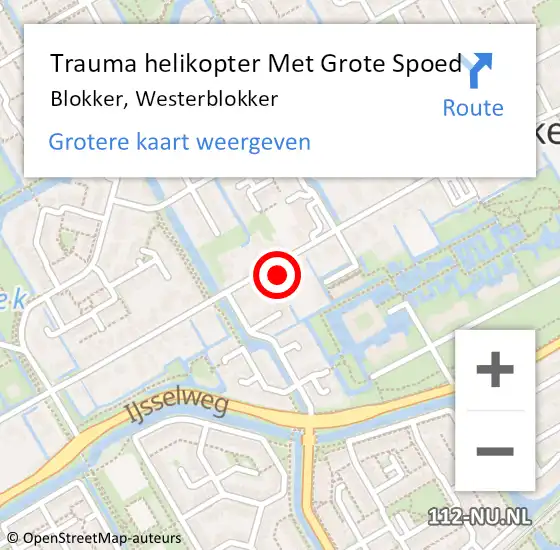 Locatie op kaart van de 112 melding: Trauma helikopter Met Grote Spoed Naar Blokker, Westerblokker op 9 augustus 2023 14:12