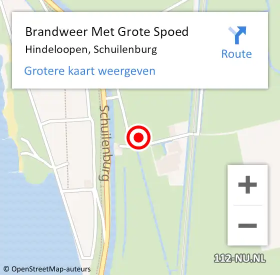 Locatie op kaart van de 112 melding: Brandweer Met Grote Spoed Naar Hindeloopen, Schuilenburg op 9 augustus 2023 16:35