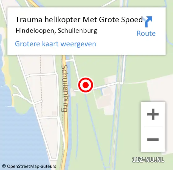 Locatie op kaart van de 112 melding: Trauma helikopter Met Grote Spoed Naar Hindeloopen, Schuilenburg op 9 augustus 2023 16:37