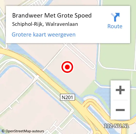 Locatie op kaart van de 112 melding: Brandweer Met Grote Spoed Naar Schiphol-Rijk, Walravenlaan op 9 augustus 2023 16:57