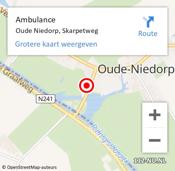Locatie op kaart van de 112 melding: Ambulance Oude Niedorp, Skarpetweg op 9 augustus 2023 18:40