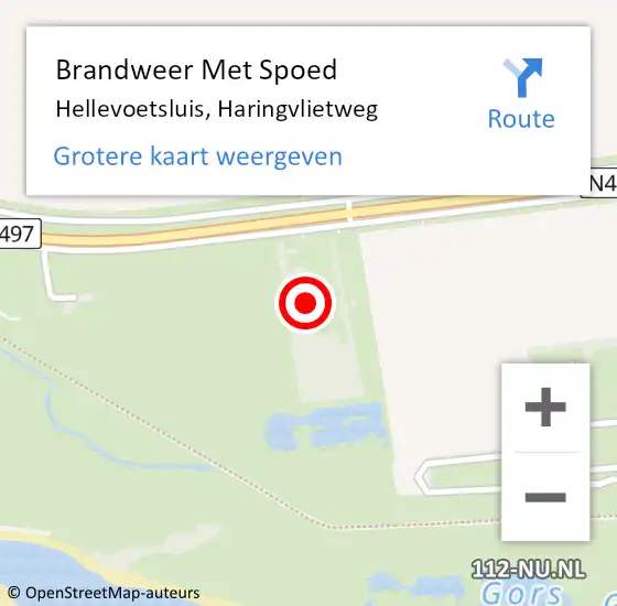 Locatie op kaart van de 112 melding: Brandweer Met Spoed Naar Hellevoetsluis, Haringvlietweg op 10 augustus 2023 11:37