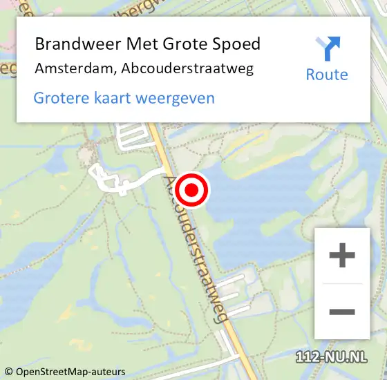 Locatie op kaart van de 112 melding: Brandweer Met Grote Spoed Naar Amsterdam, Abcouderstraatweg op 10 augustus 2023 13:50
