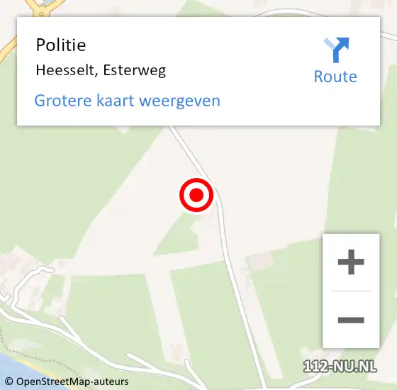 Locatie op kaart van de 112 melding: Politie Heesselt, Esterweg op 10 augustus 2023 17:03
