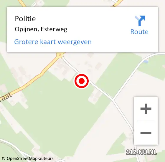 Locatie op kaart van de 112 melding: Politie Opijnen, Esterweg op 10 augustus 2023 17:04