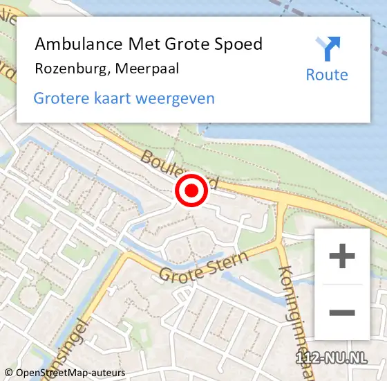Locatie op kaart van de 112 melding: Ambulance Met Grote Spoed Naar Rozenburg, Meerpaal op 10 augustus 2023 19:53