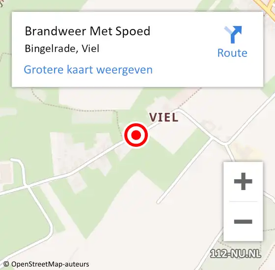 Locatie op kaart van de 112 melding: Brandweer Met Spoed Naar Bingelrade, Viel op 10 augustus 2023 21:54