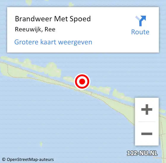Locatie op kaart van de 112 melding: Brandweer Met Spoed Naar Reeuwijk, Ree op 11 augustus 2023 01:00