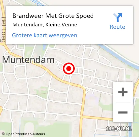 Locatie op kaart van de 112 melding: Brandweer Met Grote Spoed Naar Muntendam, Kleine Venne op 11 augustus 2023 03:39