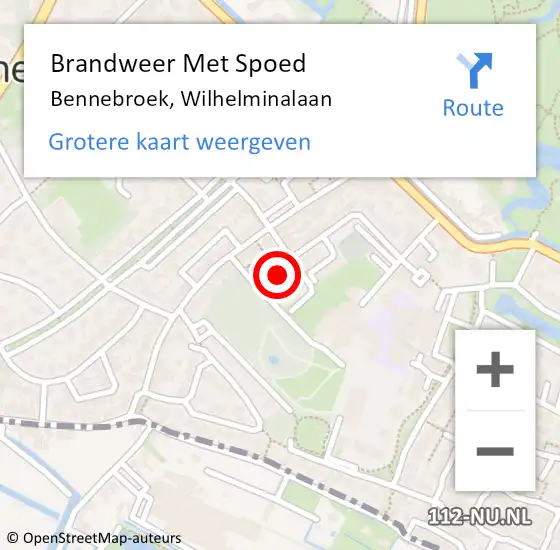 Locatie op kaart van de 112 melding: Brandweer Met Spoed Naar Bennebroek, Wilhelminalaan op 11 augustus 2023 07:21