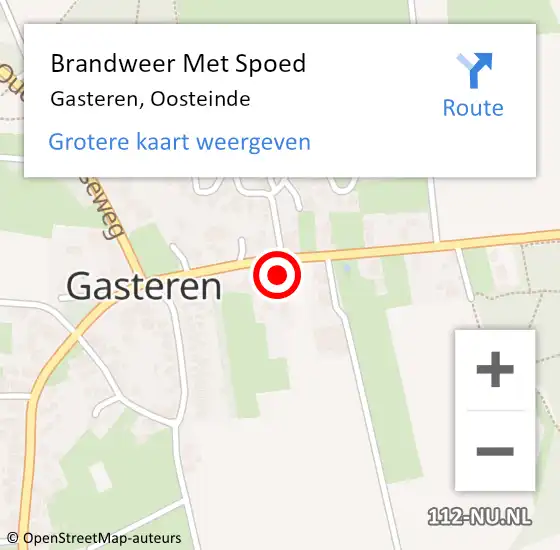 Locatie op kaart van de 112 melding: Brandweer Met Spoed Naar Gasteren, Oosteinde op 11 augustus 2023 08:54