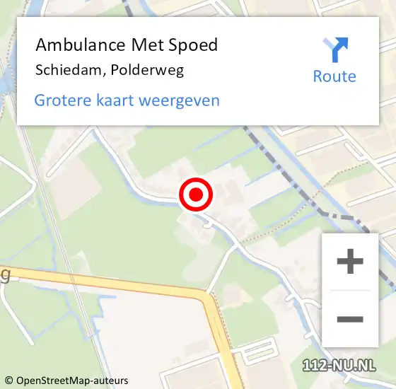 Locatie op kaart van de 112 melding: Ambulance Met Spoed Naar Schiedam, Polderweg op 11 augustus 2023 10:09