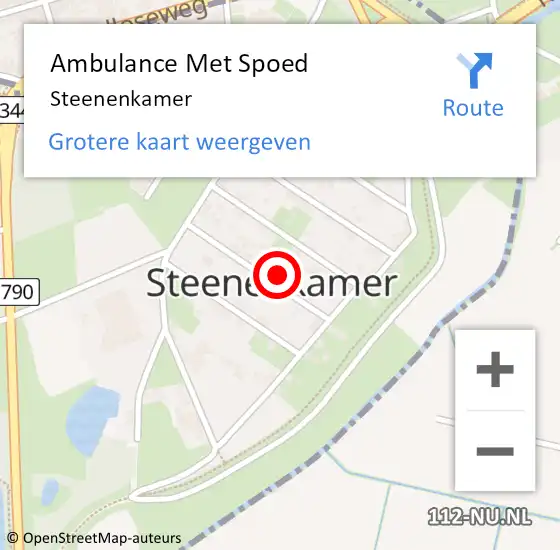Locatie op kaart van de 112 melding: Ambulance Met Spoed Naar Steenenkamer op 11 augustus 2023 12:29