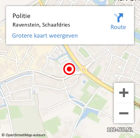 Locatie op kaart van de 112 melding: Politie Ravenstein, Schaafdries op 11 augustus 2023 15:43