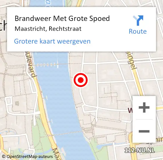Locatie op kaart van de 112 melding: Brandweer Met Grote Spoed Naar Maastricht, Rechtstraat op 11 augustus 2023 17:10