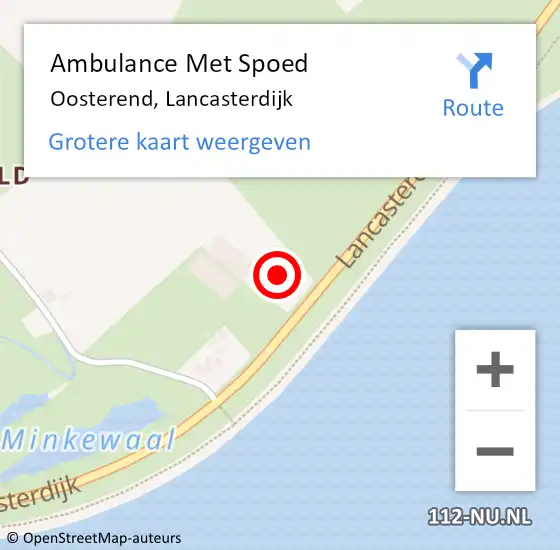 Locatie op kaart van de 112 melding: Ambulance Met Spoed Naar Oosterend, Lancasterdijk op 11 augustus 2023 20:45