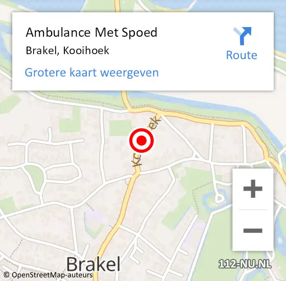 Locatie op kaart van de 112 melding: Ambulance Met Spoed Naar Brakel, Kooihoek op 4 september 2014 14:49