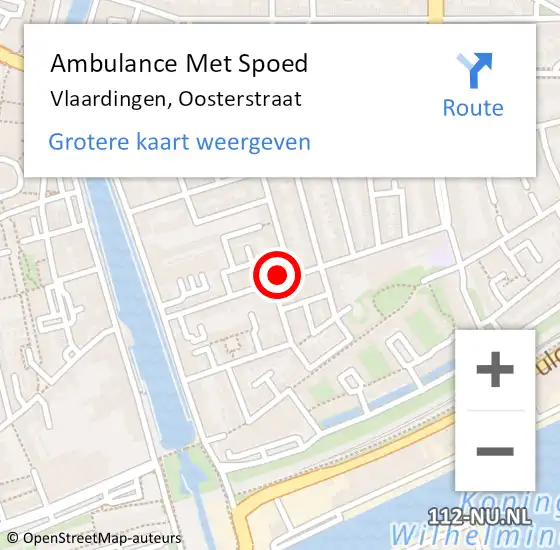 Locatie op kaart van de 112 melding: Ambulance Met Spoed Naar Vlaardingen, Oosterstraat op 11 augustus 2023 21:57