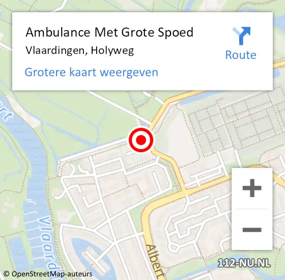 Locatie op kaart van de 112 melding: Ambulance Met Grote Spoed Naar Vlaardingen, Holyweg op 12 augustus 2023 03:33