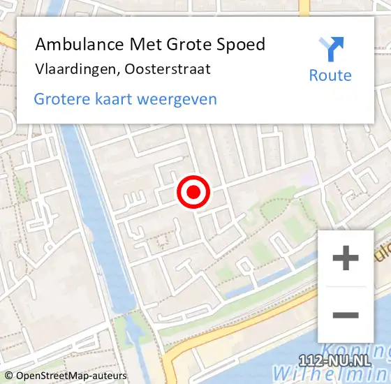 Locatie op kaart van de 112 melding: Ambulance Met Grote Spoed Naar Vlaardingen, Oosterstraat op 12 augustus 2023 09:14