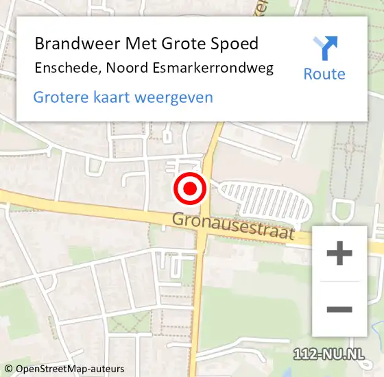 Locatie op kaart van de 112 melding: Brandweer Met Grote Spoed Naar Enschede, Noord Esmarkerrondweg op 12 augustus 2023 12:56