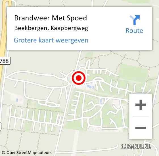 Locatie op kaart van de 112 melding: Brandweer Met Spoed Naar Beekbergen, Kaapbergweg op 12 augustus 2023 12:57