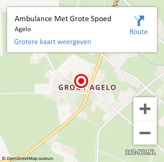 Locatie op kaart van de 112 melding: Ambulance Met Grote Spoed Naar Agelo op 12 augustus 2023 18:05