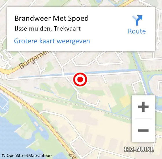 Locatie op kaart van de 112 melding: Brandweer Met Spoed Naar IJsselmuiden, Trekvaart op 12 augustus 2023 19:41
