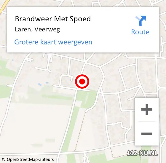 Locatie op kaart van de 112 melding: Brandweer Met Spoed Naar Laren, Veerweg op 13 augustus 2023 10:56