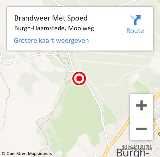 Locatie op kaart van de 112 melding: Brandweer Met Spoed Naar Burgh-Haamstede, Moolweg op 13 oktober 2013 15:26