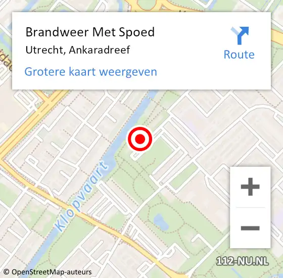 Locatie op kaart van de 112 melding: Brandweer Met Spoed Naar Utrecht, Ankaradreef op 13 augustus 2023 20:00