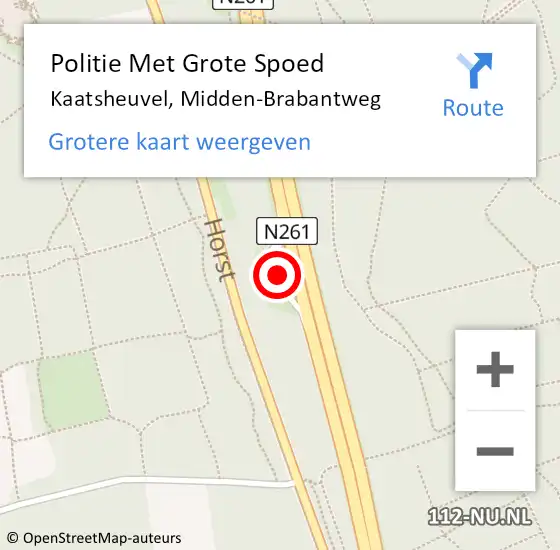 Locatie op kaart van de 112 melding: Politie Met Grote Spoed Naar Kaatsheuvel, Midden-Brabantweg op 13 augustus 2023 22:48
