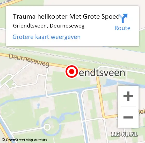 Locatie op kaart van de 112 melding: Trauma helikopter Met Grote Spoed Naar Griendtsveen, Deurneseweg op 14 augustus 2023 00:06