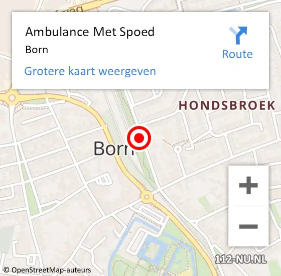 Locatie op kaart van de 112 melding: Ambulance Met Spoed Naar Born op 14 augustus 2023 11:10