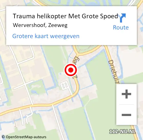 Locatie op kaart van de 112 melding: Trauma helikopter Met Grote Spoed Naar Wervershoof, Zeeweg op 14 augustus 2023 12:52