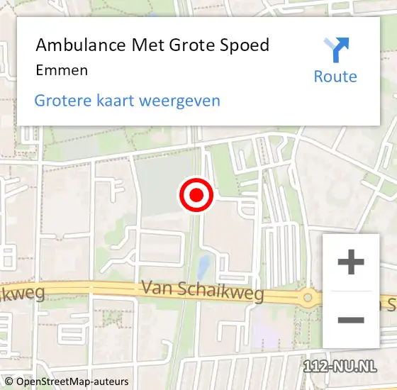 Locatie op kaart van de 112 melding: Ambulance Met Grote Spoed Naar Emmen op 14 augustus 2023 13:17