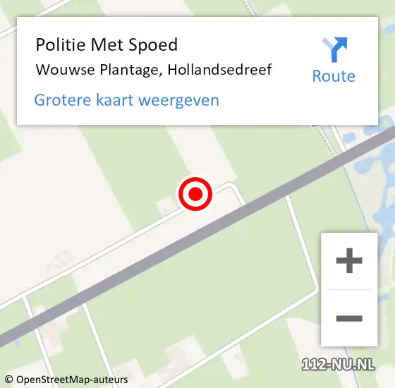 Locatie op kaart van de 112 melding: Politie Met Spoed Naar Wouwse Plantage, Hollandsedreef op 14 augustus 2023 15:22