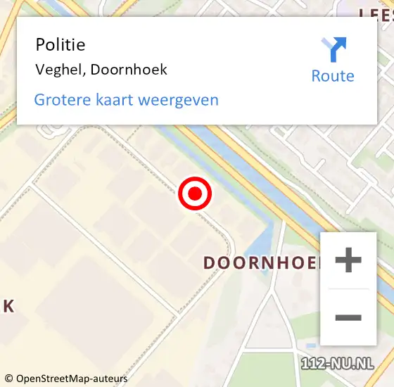 Locatie op kaart van de 112 melding: Politie Veghel, Doornhoek op 14 augustus 2023 16:08