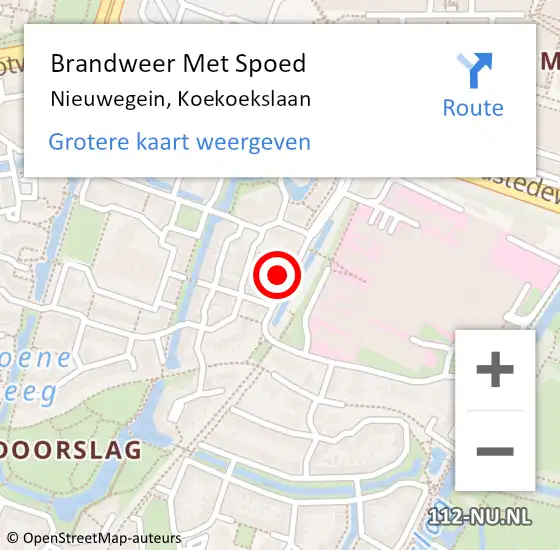 Locatie op kaart van de 112 melding: Brandweer Met Spoed Naar Nieuwegein, Koekoekslaan op 14 augustus 2023 16:57